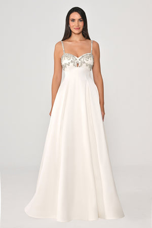 Strappy Shimmer Maxi Dress with Bolero and Stone Embroidery