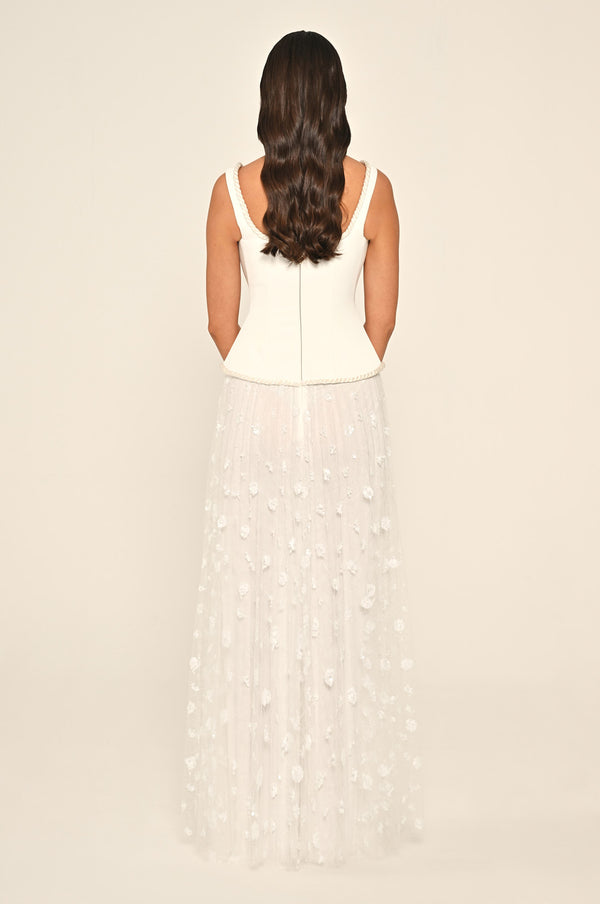 Sequin Long Dress with Front Slit and Straps