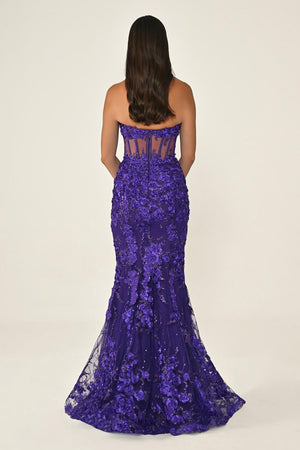 Transparent Strapless Dress with Belt