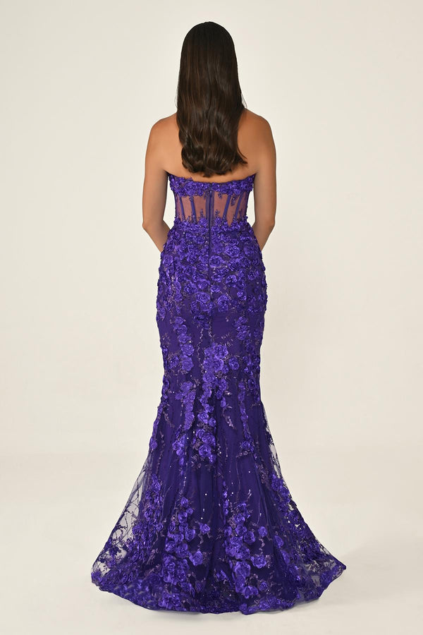 Transparent Strapless Dress with Belt