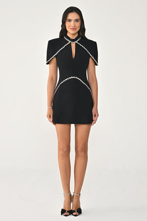 Short Dress with Embellished Waist Detail