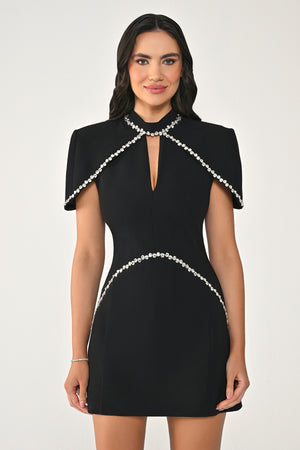 Short Dress with Embellished Waist Detail