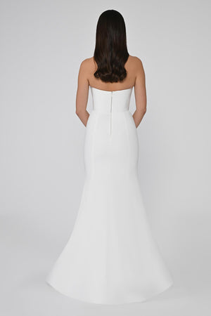 Strapless Mermaid Crepe Long Dress