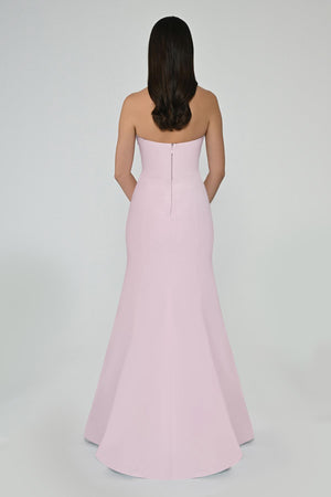 Strapless Mermaid Crepe Long Dress