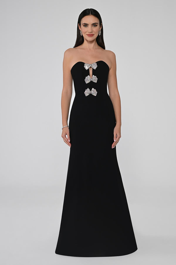 Strapless Mermaid Crepe Long Dress