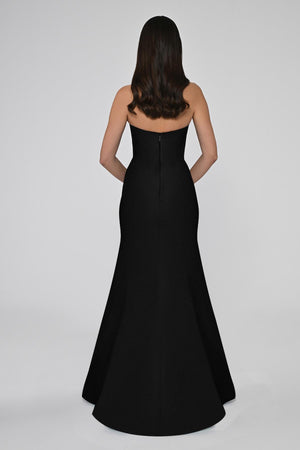 Strapless Mermaid Crepe Long Dress