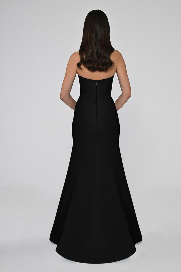 Strapless Mermaid Crepe Long Dress