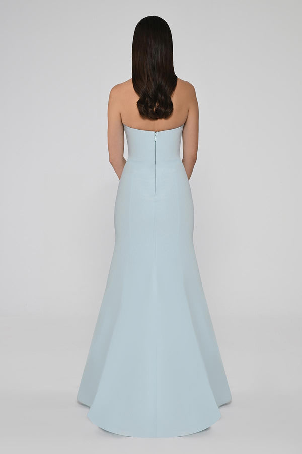 Strapless Mermaid Crepe Long Dress