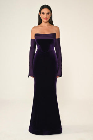 Strapless Velvet Trumpet/Mermaid Long Dress