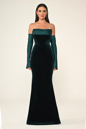 Strapless Velvet Trumpet/Mermaid Long Dress