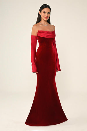 Strapless Velvet Trumpet/Mermaid Long Dress