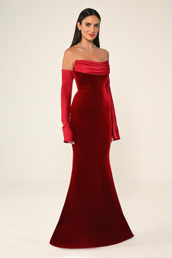 Strapless Velvet Trumpet/Mermaid Long Dress