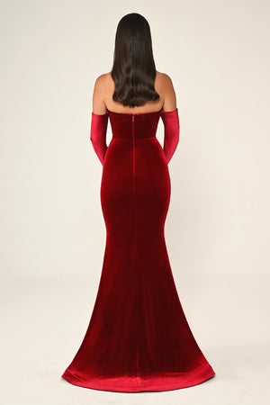 Strapless Velvet Trumpet/Mermaid Long Dress