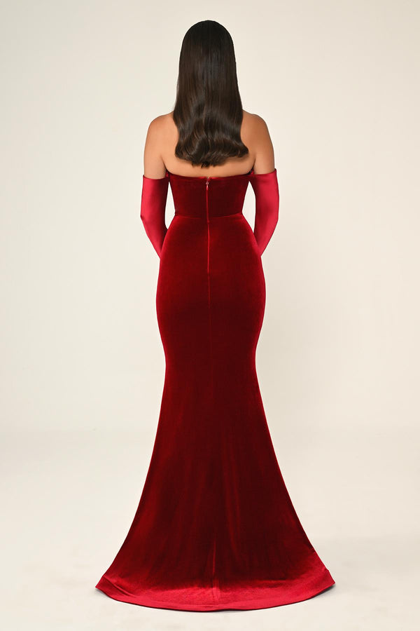 Strapless Velvet Trumpet/Mermaid Long Dress