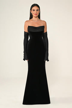 Strapless Velvet Trumpet/Mermaid Long Dress