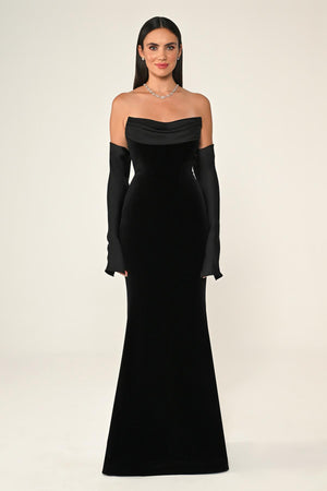 Strapless Velvet Trumpet/Mermaid Long Dress