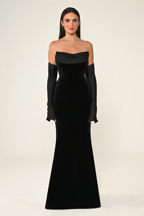 Strapless Velvet Trumpet/Mermaid Long Dress
