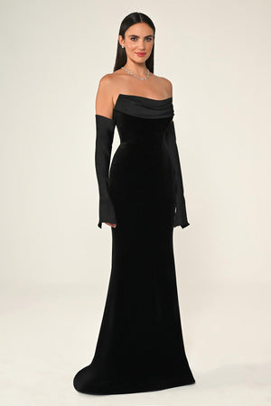 Strapless Velvet Trumpet/Mermaid Long Dress