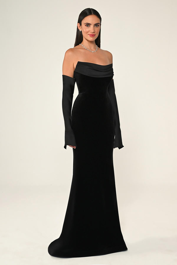 Strapless Velvet Trumpet/Mermaid Long Dress