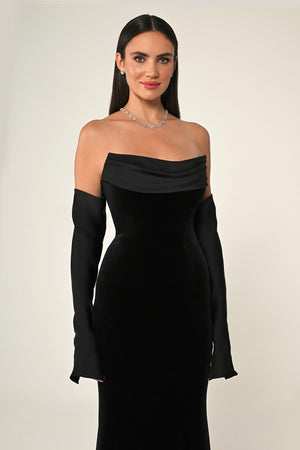 Strapless Velvet Trumpet/Mermaid Long Dress