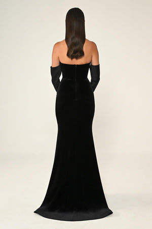 Strapless Velvet Trumpet/Mermaid Long Dress