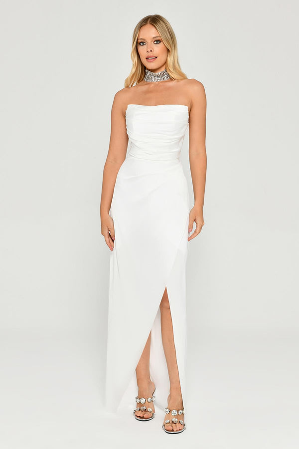 Strapless Satin Long Dress
