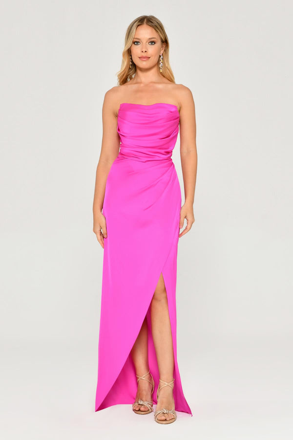 Strapless Satin Long Dress