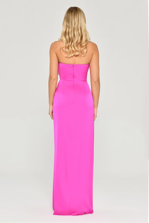 Strapless Satin Long Dress