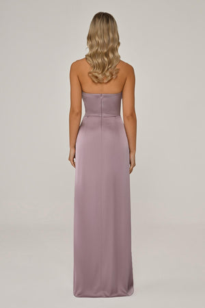 Strapless Satin Long Dress