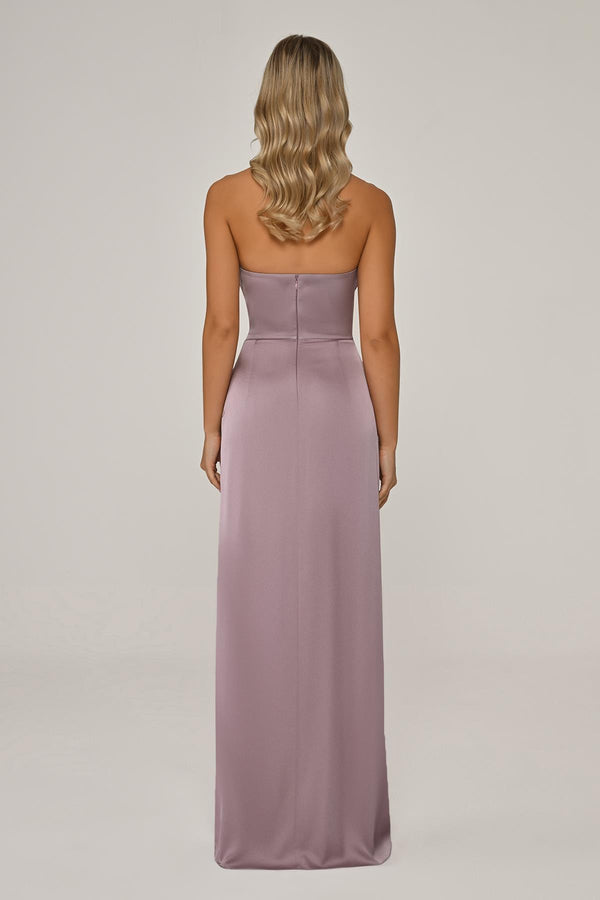 Strapless Satin Long Dress