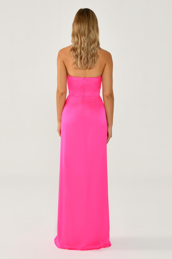 Strapless Satin Long Dress