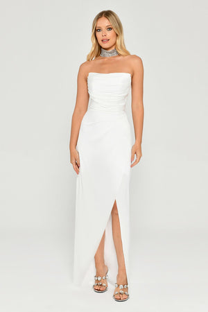 Strapless Satin Long Dress