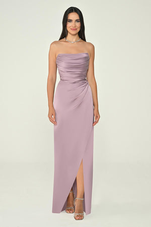 Strapless Satin Long Dress