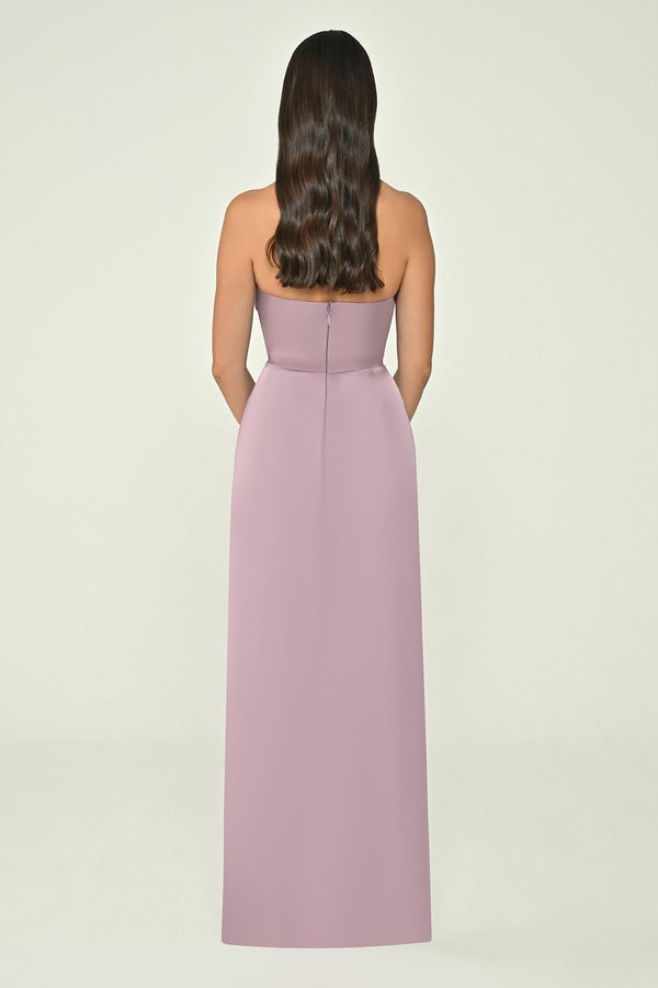 Strapless Satin Long Dress