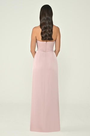 Strapless Satin Long Dress