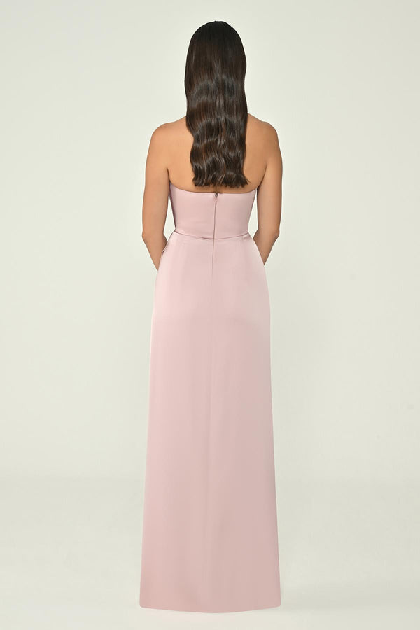 Strapless Satin Long Dress