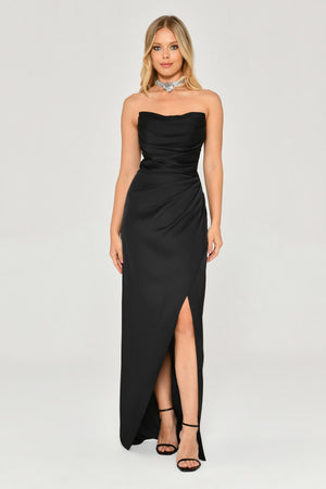 Strapless Satin Long Dress