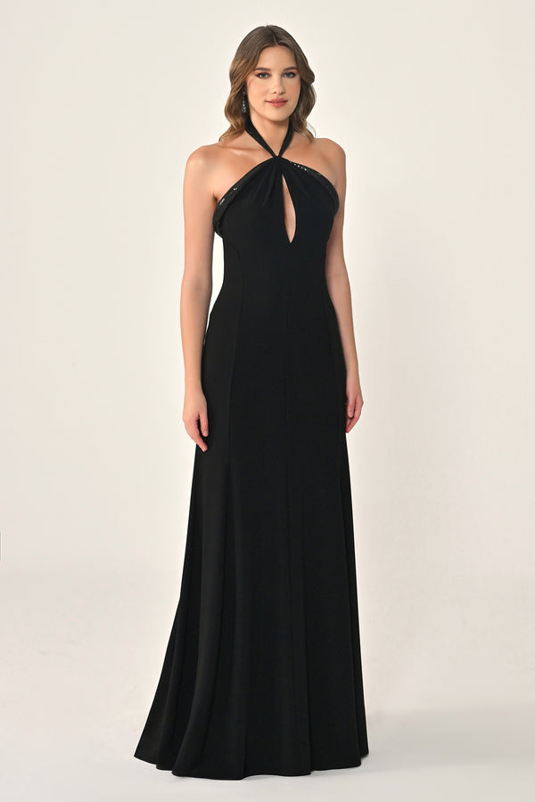 Long Knitted Dress with Top Sequin Accessories