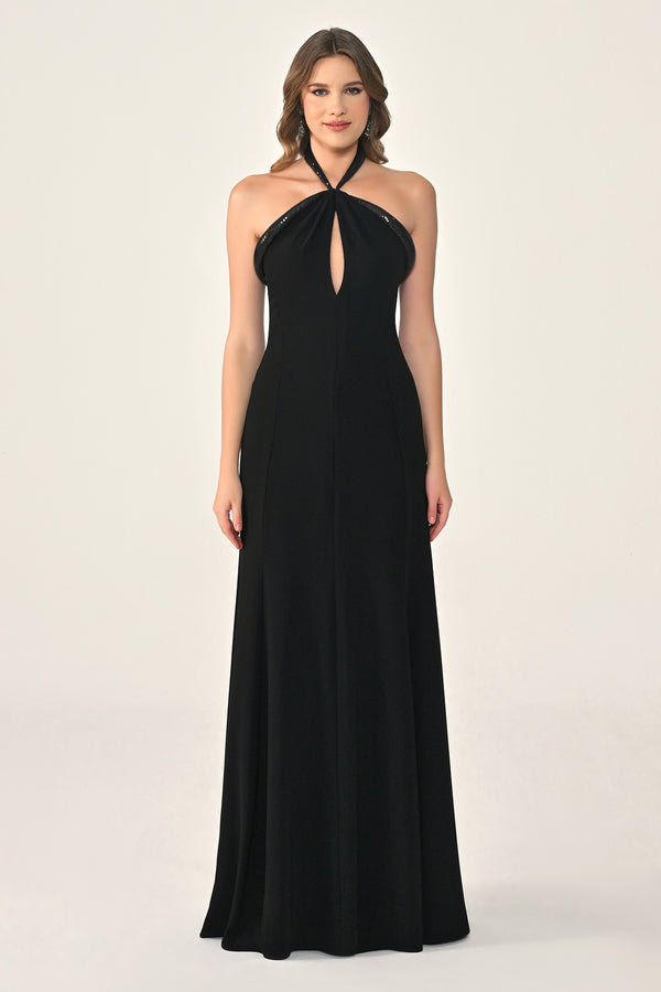 Long Knitted Dress with Top Sequin Accessories