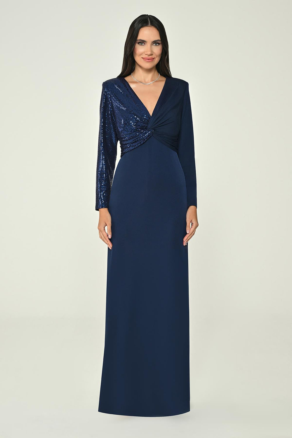 Long Sleeve V-Neck Maxi Dress