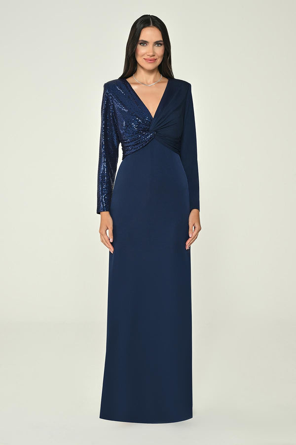 Long Sleeve V-Neck Maxi Dress