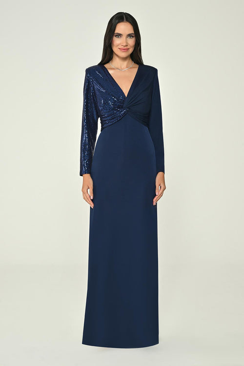 Long Sleeve V-Neck Maxi Dress