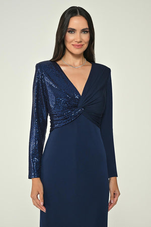 Long Sleeve V-Neck Maxi Dress
