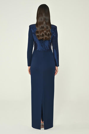Long Sleeve V-Neck Maxi Dress