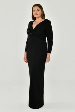 Long Sleeve V-Neck Maxi Dress