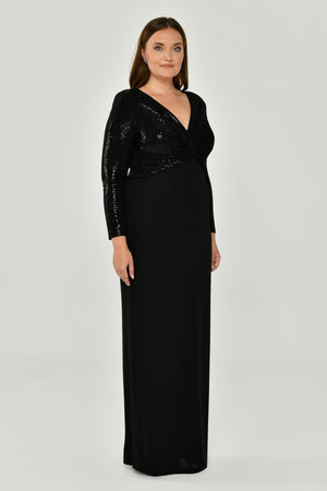 Long Sleeve V-Neck Maxi Dress