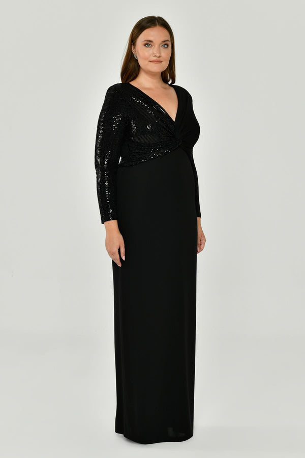 Long Sleeve V-Neck Maxi Dress