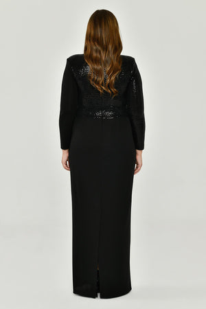 Long Sleeve V-Neck Maxi Dress