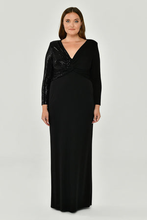 Long Sleeve V-Neck Maxi Dress