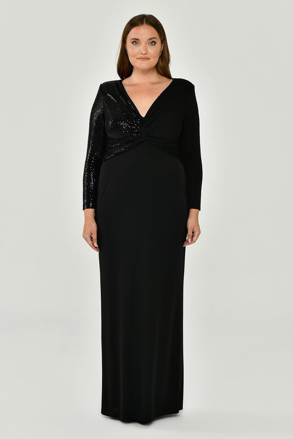 Long Sleeve V-Neck Maxi Dress